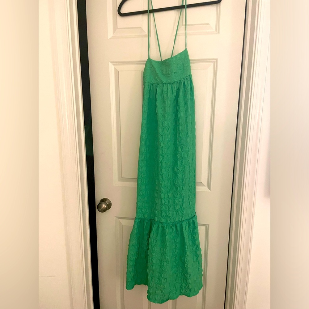 Green flowy dress